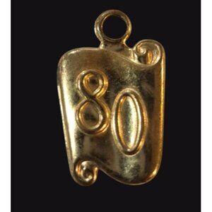 Gold-Tone 80 Charm Pendant 1" Team Number Jewelry Making Crafting•H